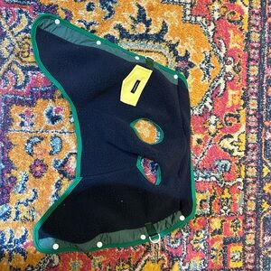 Sherpa Navy Fleece Dog Coat with Green Trim - Brand: Unbranded